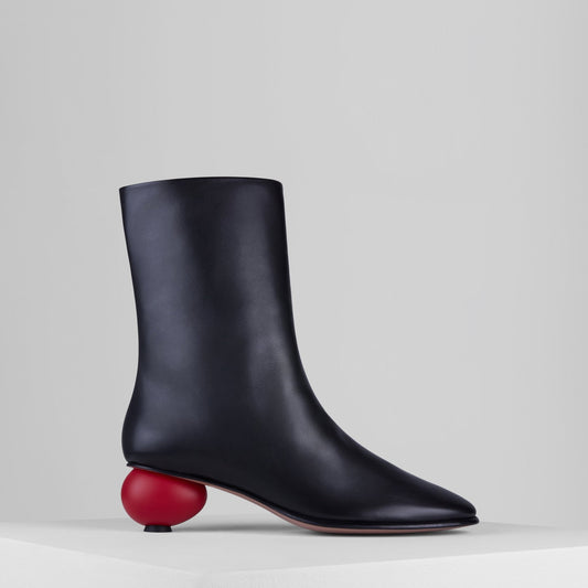 Egg Boots in Nero Rosso - DEGGB1
