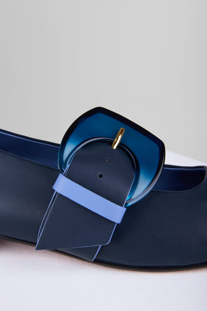 Load image into Gallery viewer, Rebecca Flat Mary Jane in Midnight - REBFMJ5