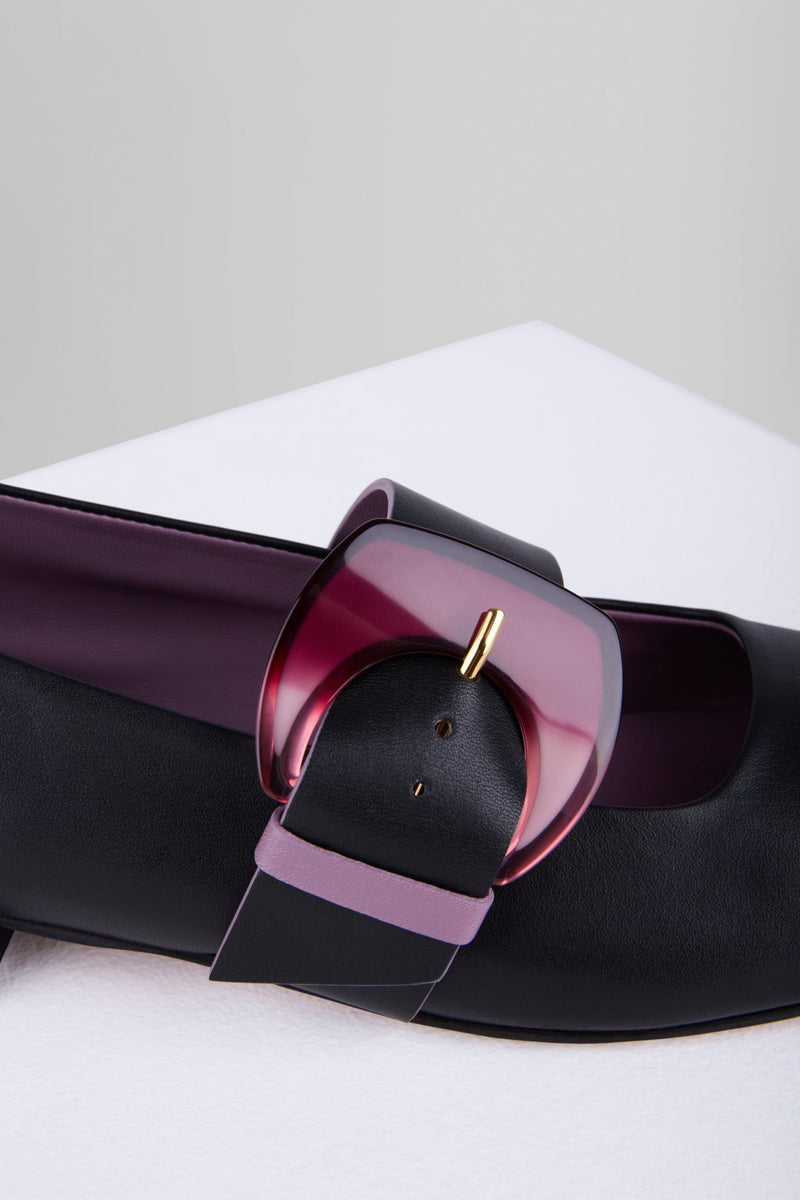 Load image into Gallery viewer, Rebecca Flat Mary Jane in Nero - REBFMJ3